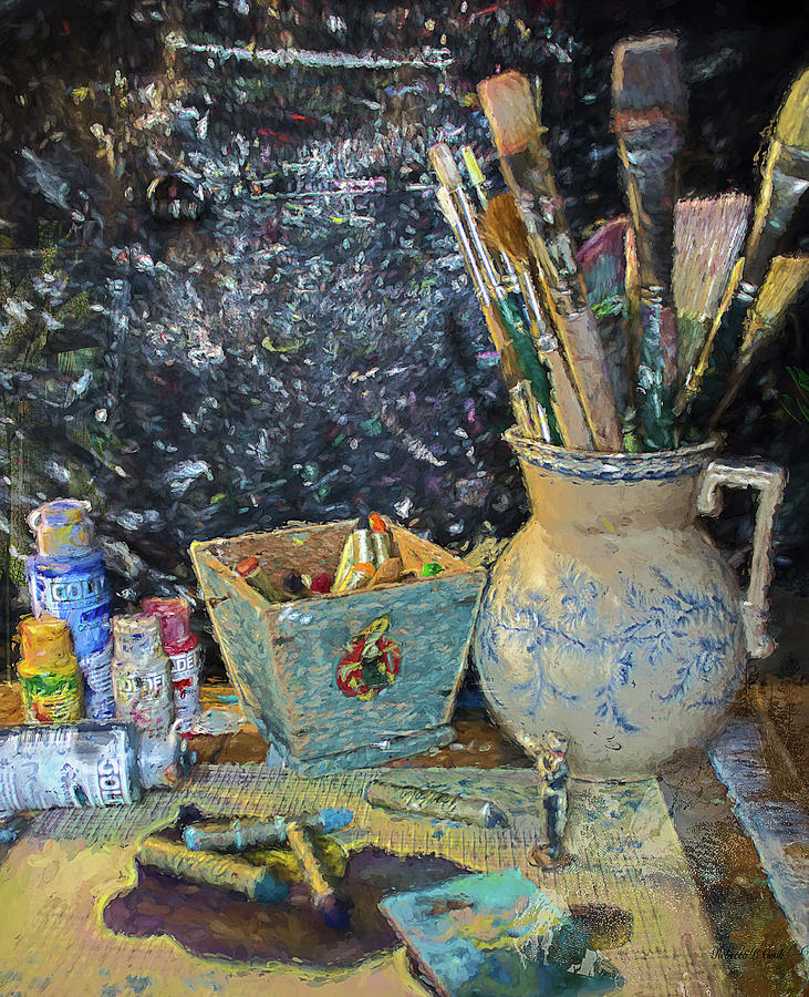 Brush Painting - At Work Still Life by Bellesouth Studio