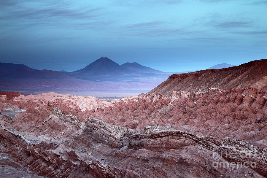 Atacama Desert and Licancabur Volcano at Twilight Chile Photograph by James Brunker