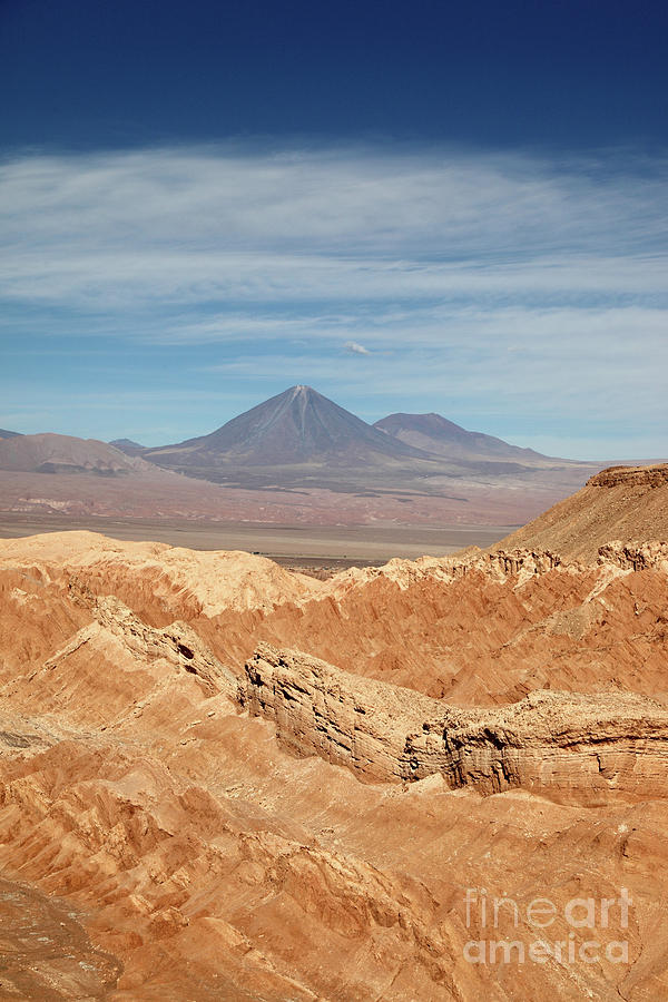 Atacama Desert and Licancabur Volcano Chile Photograph by James Brunker