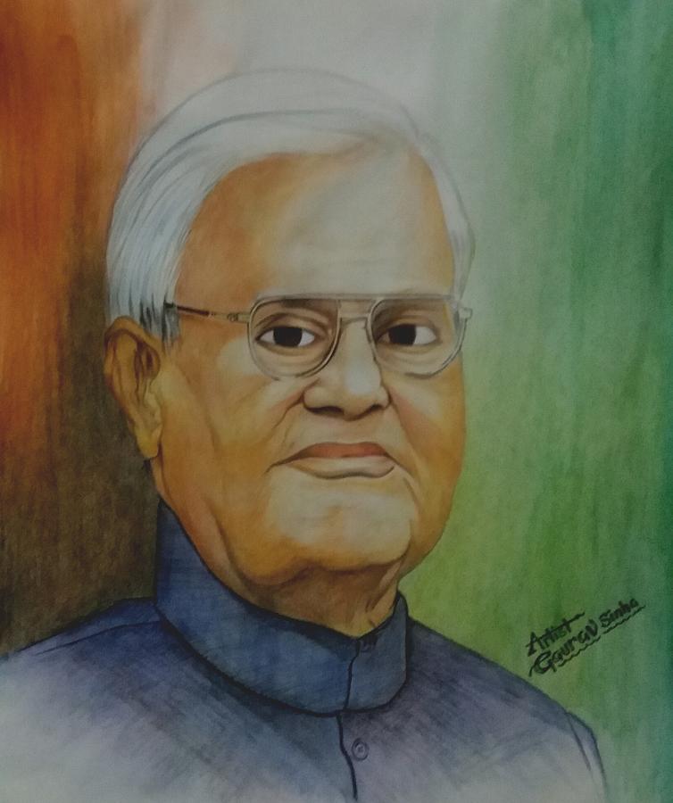 How to Draw Atal Bihari Vajpayee Sketch _ Prime Minister of India  (1998–2004) ( 281 ) - video Dailymotion