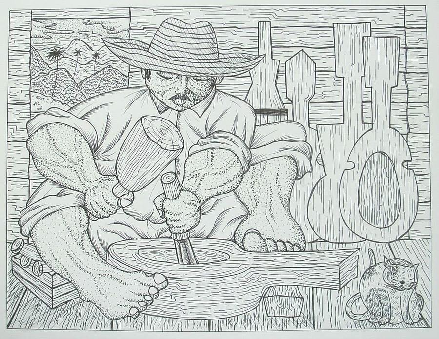Atesano Drawing by Jose Guerrido jr