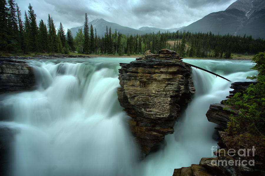 Athabasca Falls Around The Boulder Photograph by Adam Jewell