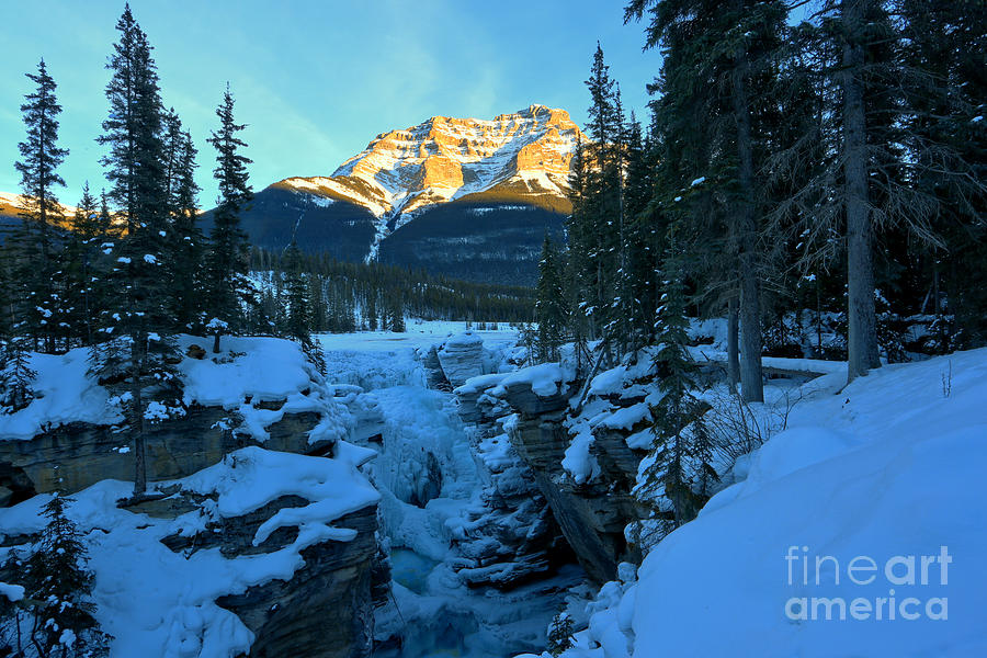 Athabasca Falls Sunset Landscape Photograph by Adam Jewell