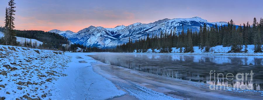Athabasca River Pink Sunset Photograph by Adam Jewell