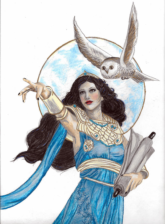 Athena Goddess of Wisdom Drawing by Kristen Alberti - Pixels