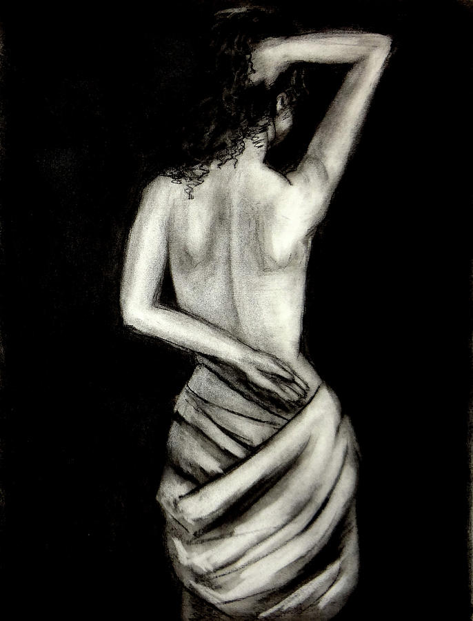 Athena Nude Woman Drawing Drawing by Katy Hawk