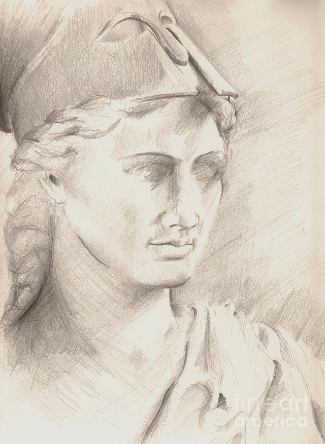 Athena of Velletri Drawing by Karina Plachetka