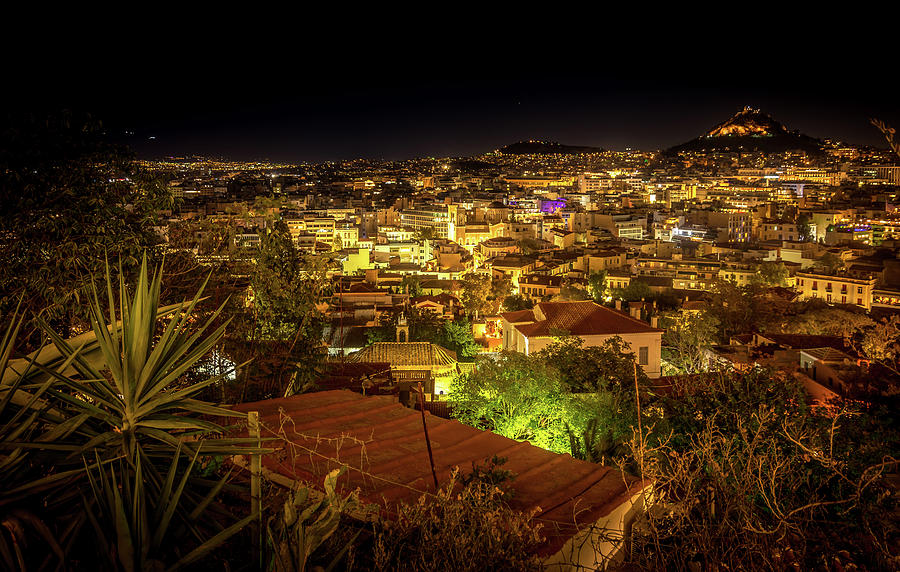 Athens at Night  Photograph by Andrew Matwijec