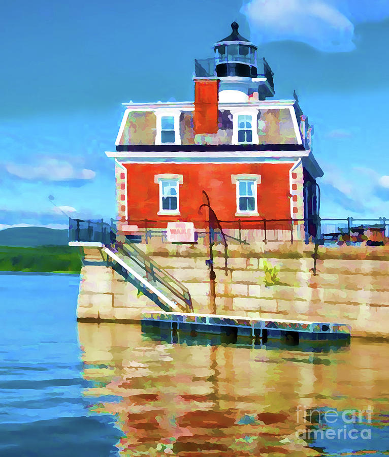 Athens Lighthouse Painting by Jeelan Clark