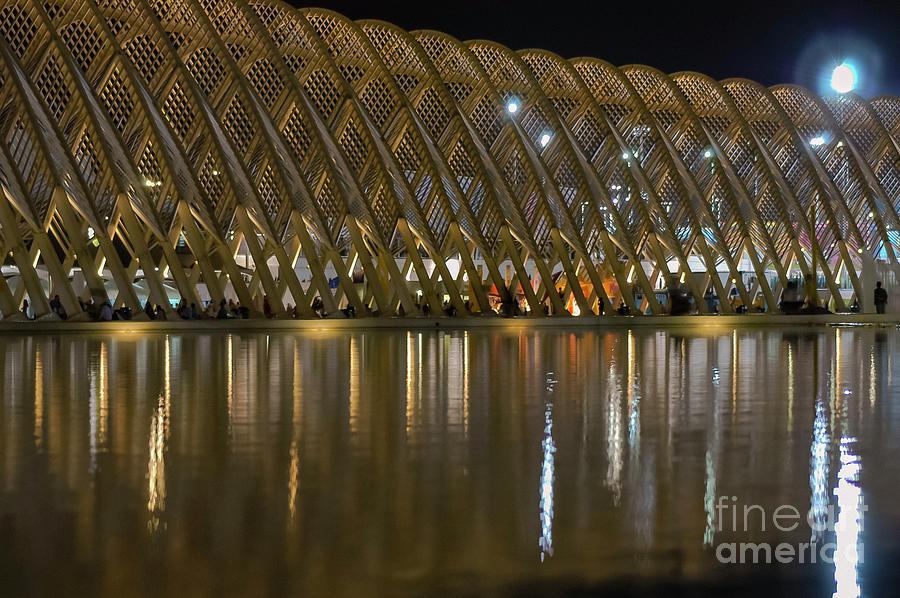 Athens Olympic Bridge and Reflection Photograph by Bob Phillips