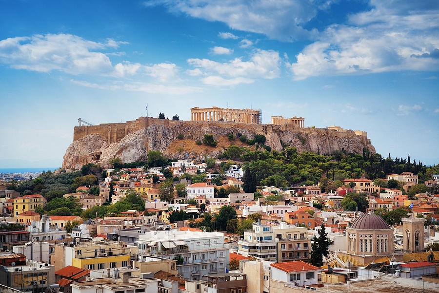 Athens skyline rooftop  Photograph by Songquan Deng
