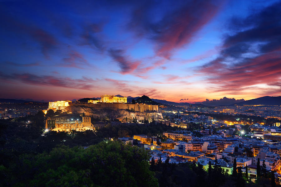 Athens skyline sunrise Photograph by Songquan Deng