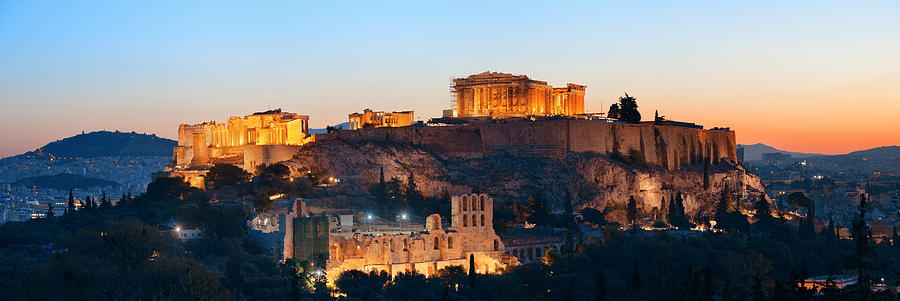 Athens skyline with Acropolis panorama Photograph by Songquan Deng