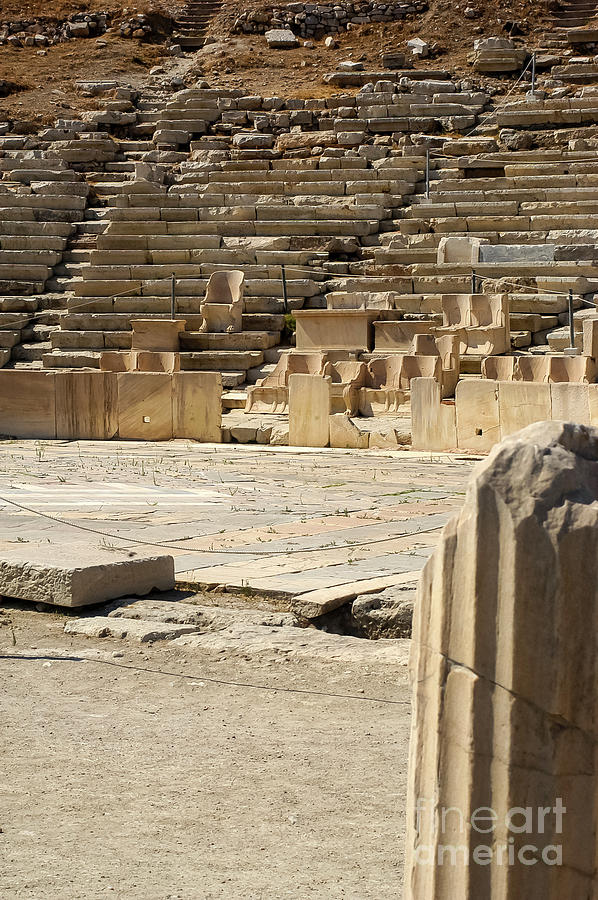 Athens Theatre of Dionysus Eleuthereus Seating Photograph by Bob Phillips