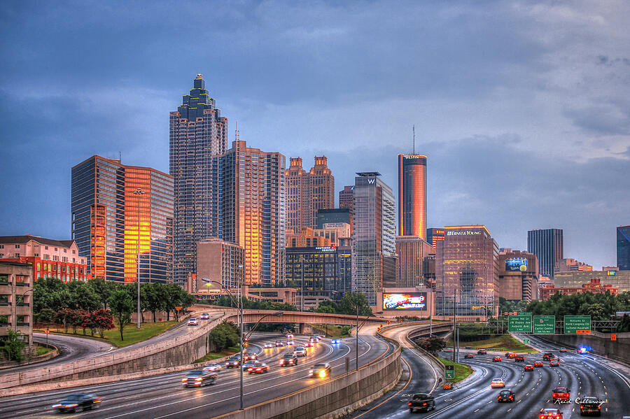 Atlanta 4 Downtown Cityscape Sunset Art Photograph by Reid Callaway