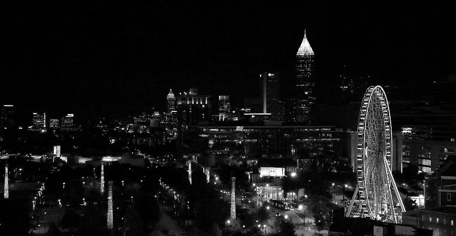 Atlanta After Dark in Monochrome Photograph by Robert Wilder Jr
