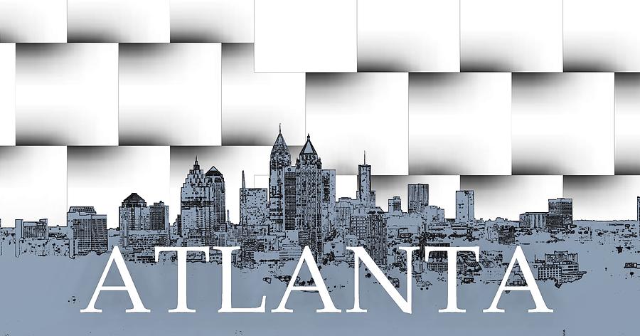 Atlanta Digital Art - Atlanta Black and white shadows by Alberto RuiZ