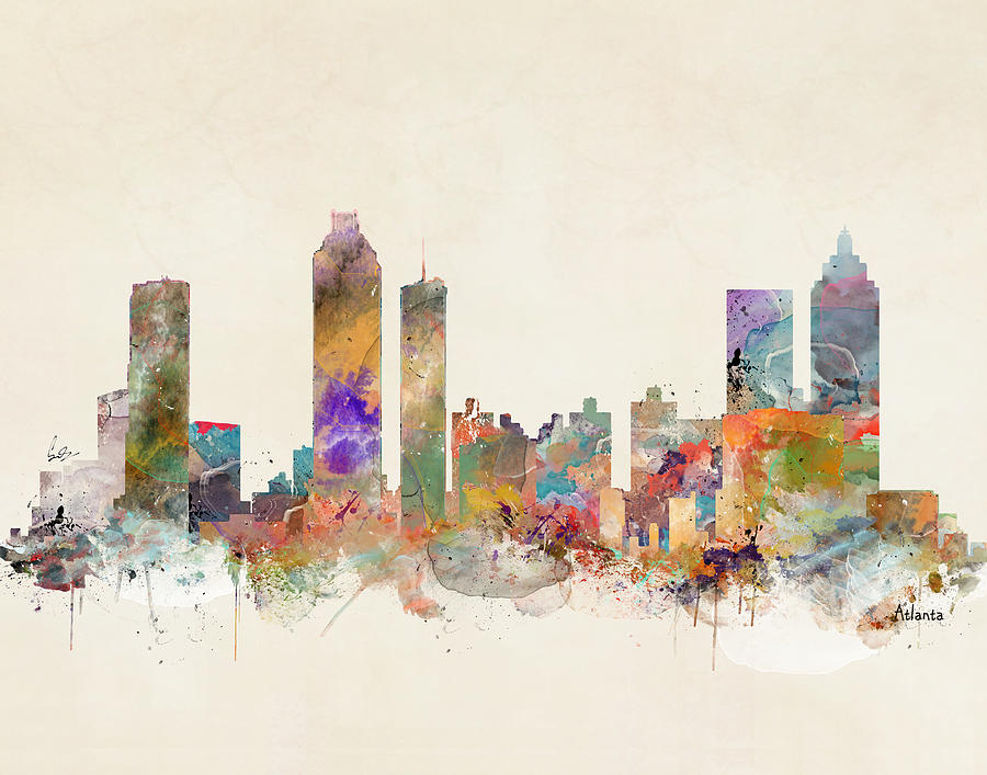 Atlanta Painting - Atlanta City Skyline by Bri Buckley