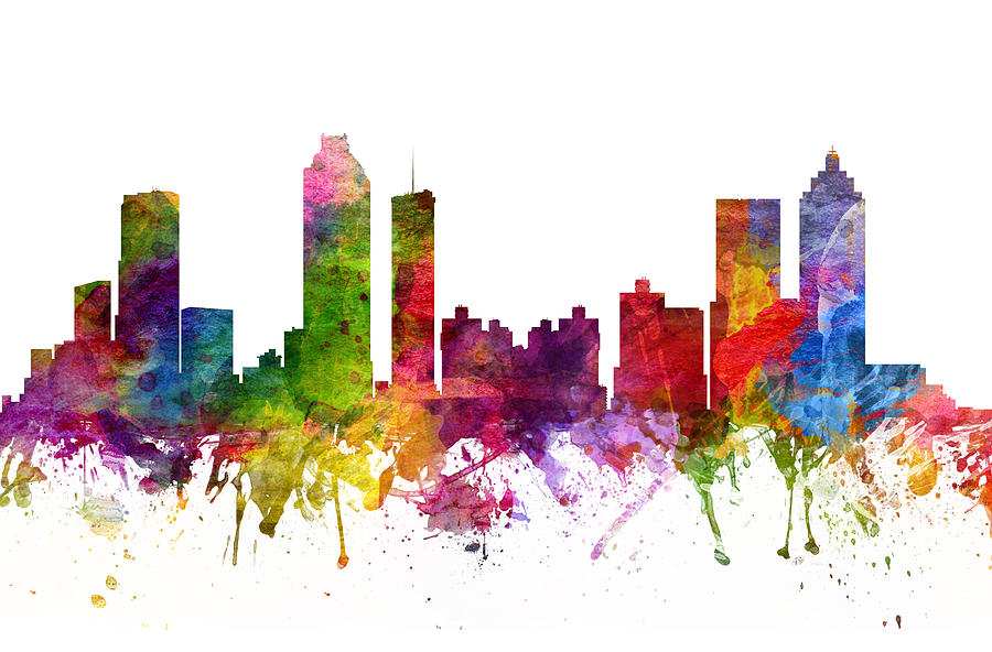 Atlanta Drawing - Atlanta Cityscape 06 by Aged Pixel