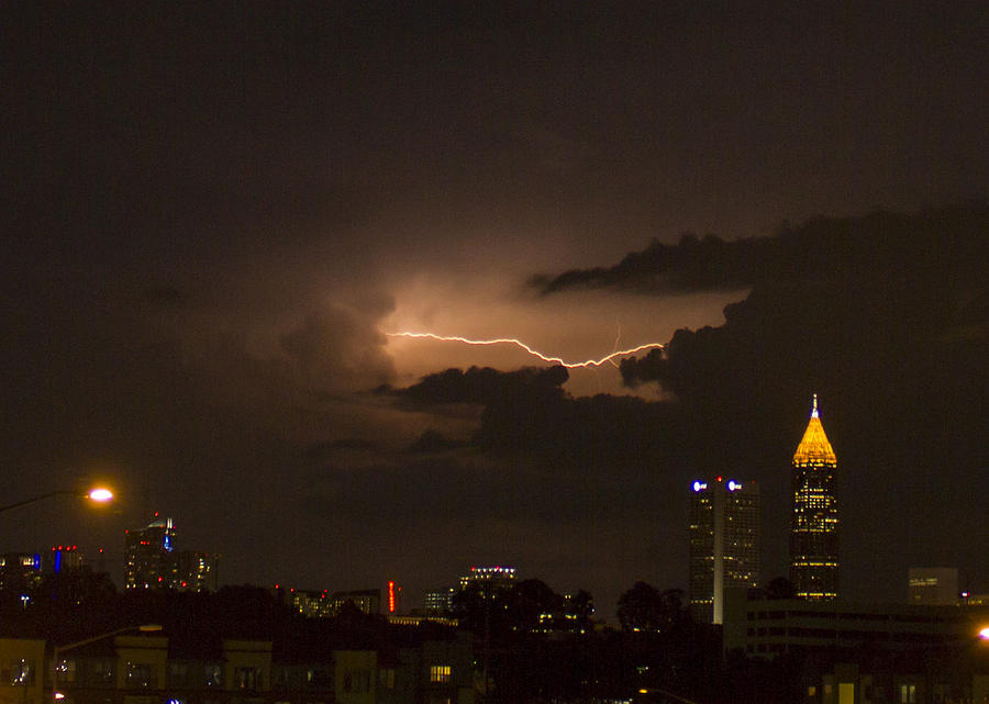 Atlanta Cloud Lightning Photograph by Reid Callaway