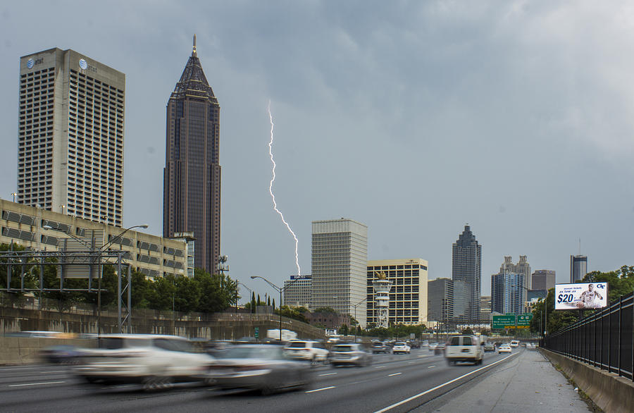 Atlanta Daytime Lightning Photograph by Reid Callaway
