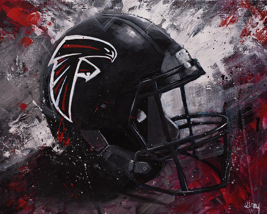Atlanta Falcons Football Wall Art Falcons Fan Gift Painting by Gray Artus