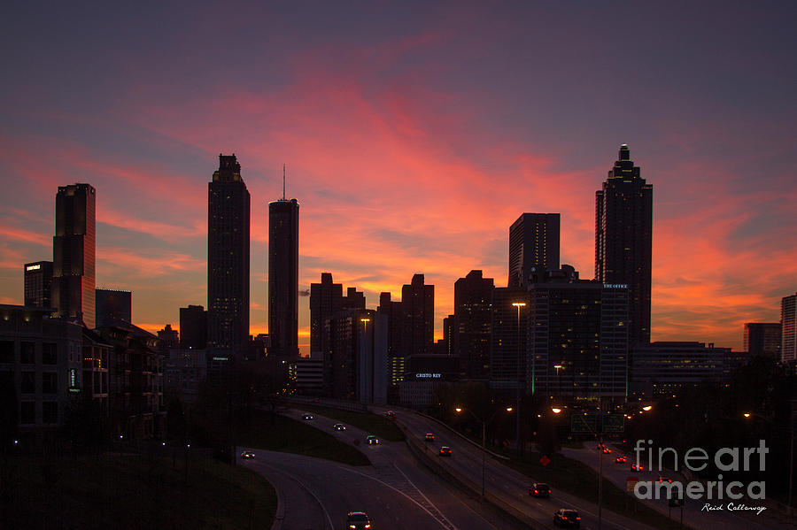 Atlanta Fire Downtown Cityscape Art Photograph by Reid Callaway
