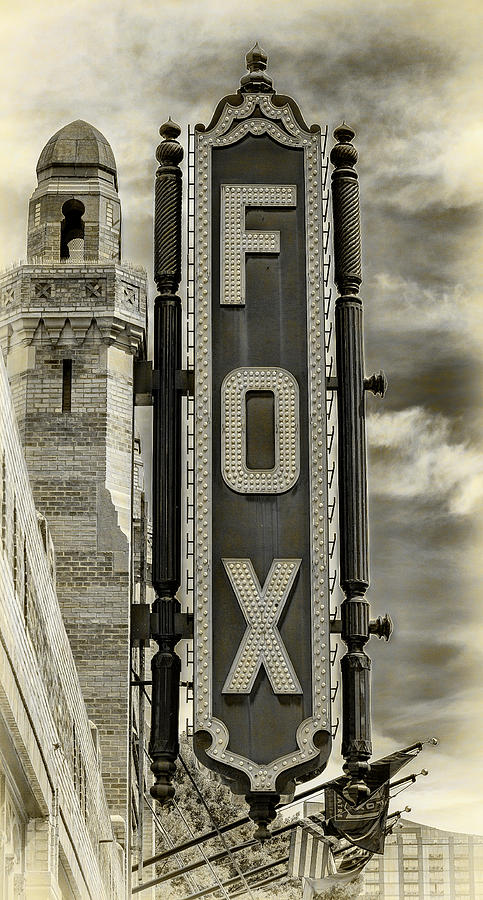Atlanta Photograph - Atlanta - Fox Theatre Sign #2 by Stephen Stookey