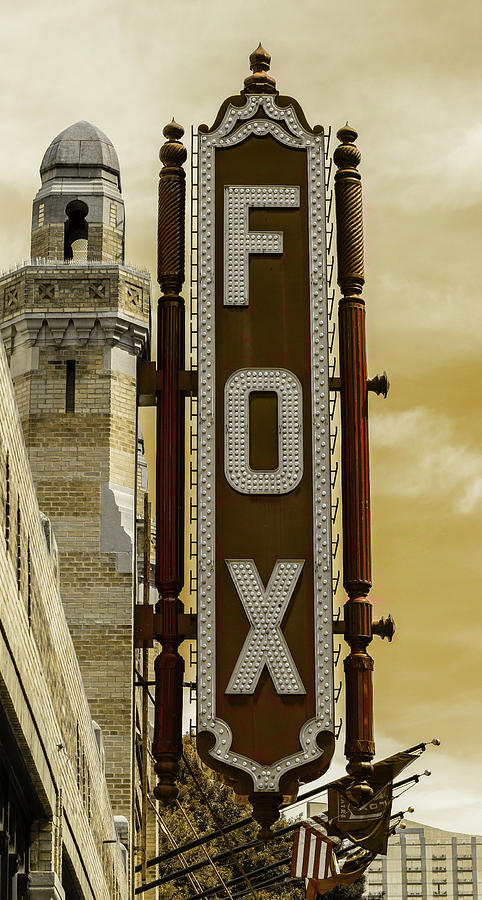 Atlanta Photograph - Atlanta - Fox Theatre Sign #6 by Stephen Stookey