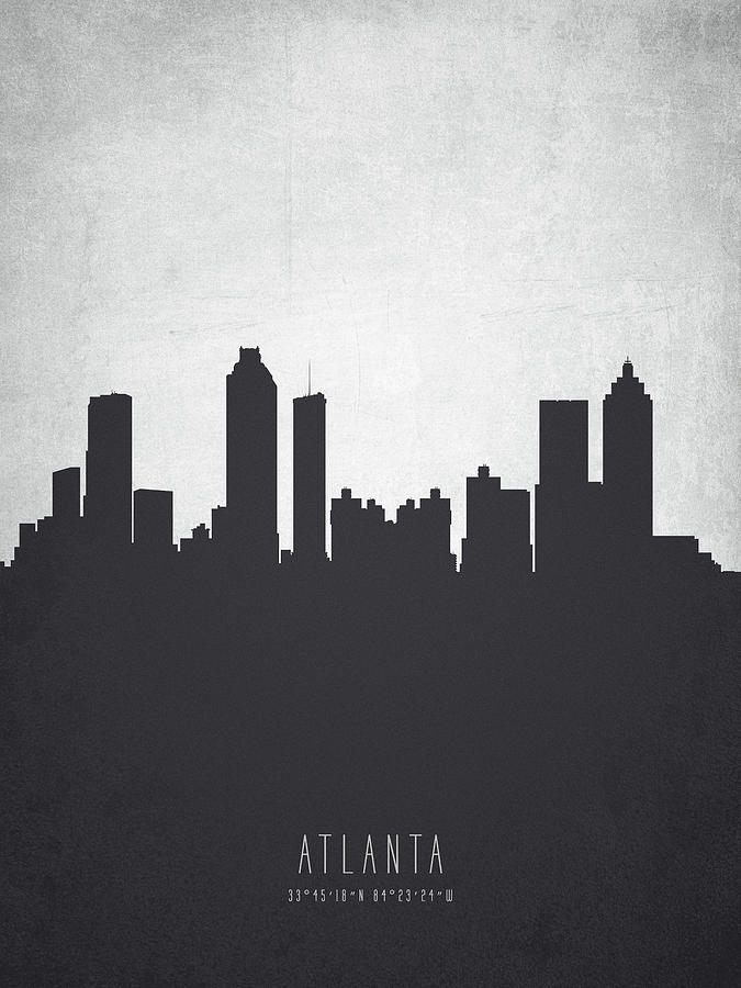 Atlanta Painting - Atlanta Georgia Cityscape 19 by Aged Pixel