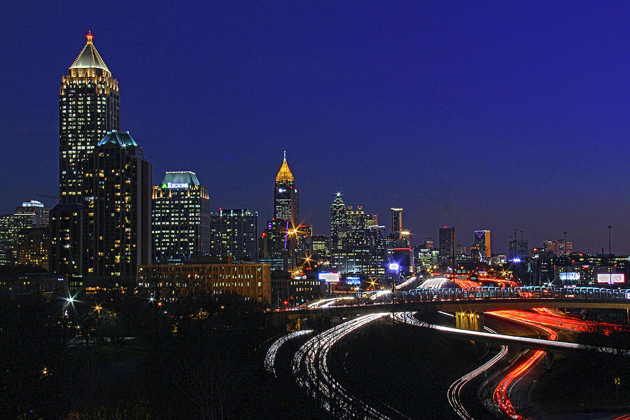 Atlanta, Georgia - Downtown Night Shot 2 Photograph by Richard Krebs
