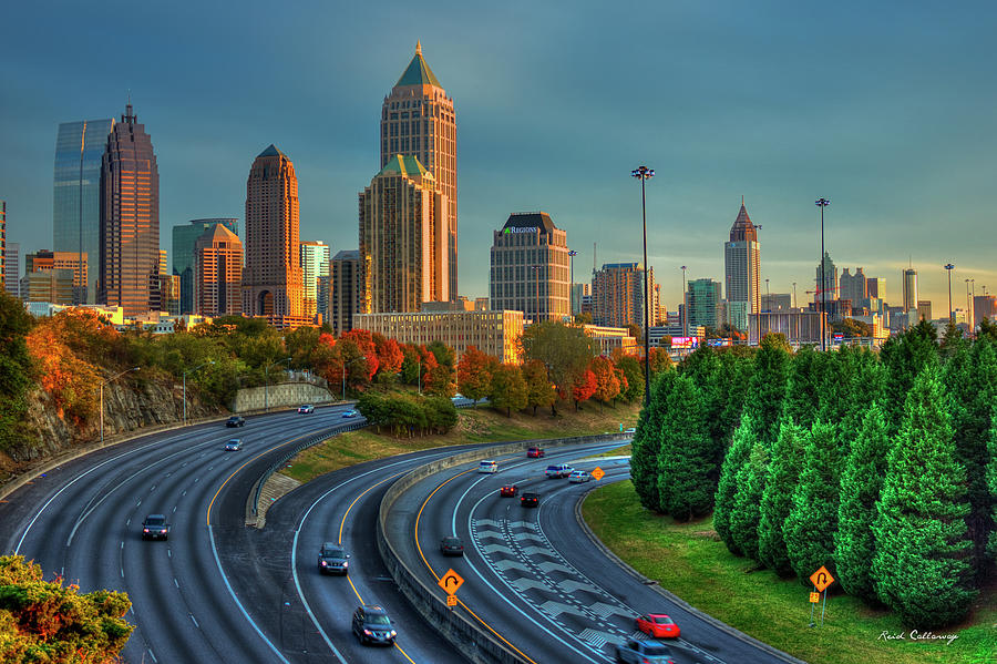 Atlanta Glow Sunset Skyline Art Photograph by Reid Callaway