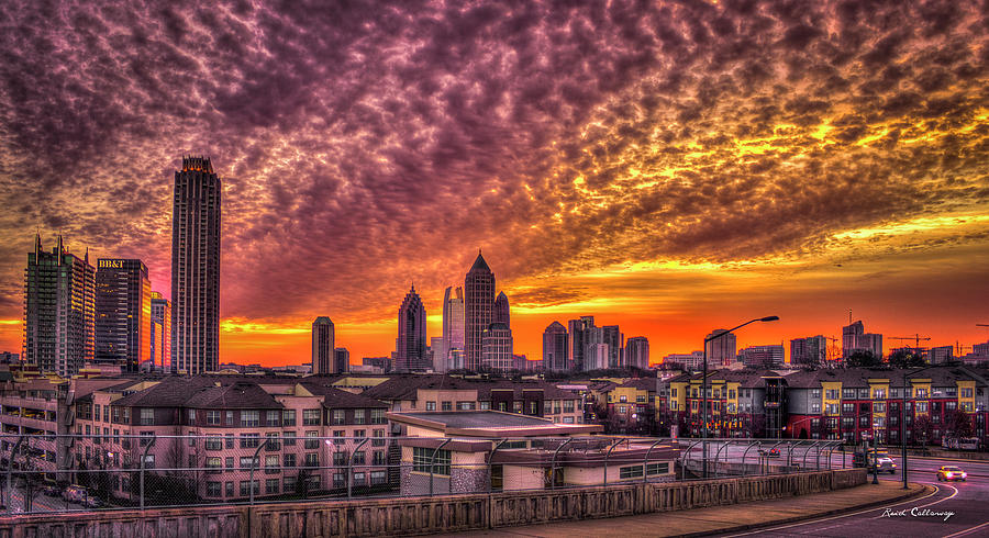 Atlanta GA Midtown Atlantic Station Sunrise Architectural Cityscape Art Photograph by Reid Callaway