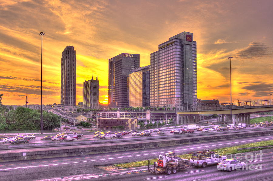 Atlanta Midtown Atlantic Station Sunset Photograph by Reid Callaway