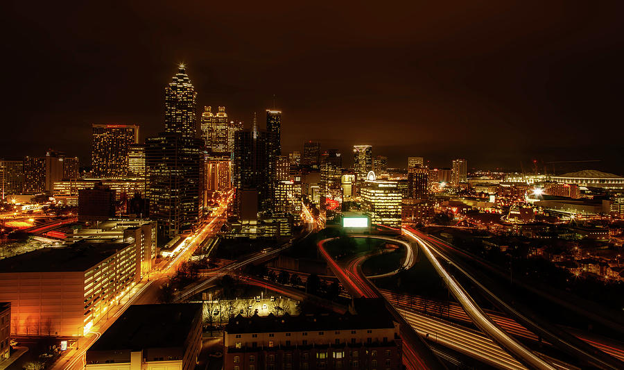 Atlanta Night Lights Photograph by Mountain Dreams - Fine Art America