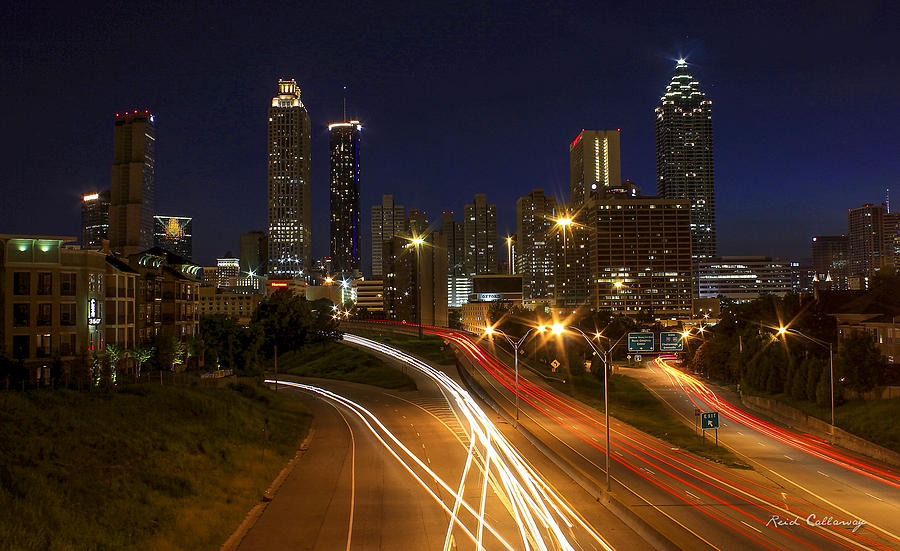 Atlanta Night Lights Atlanta Cityscape Art Photograph By Reid Callaway 