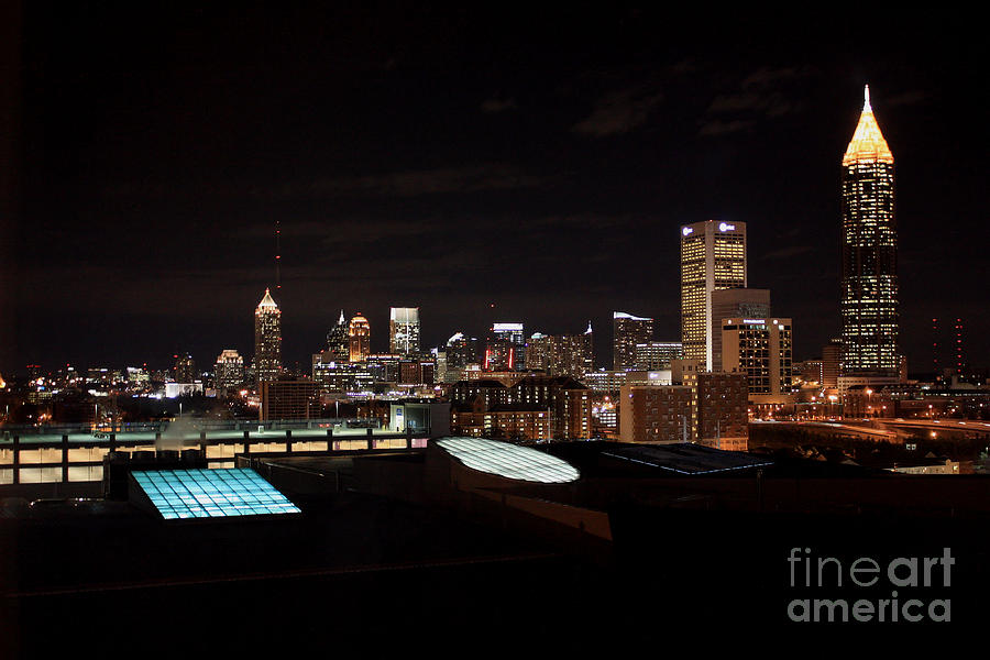 Atlanta Night Skyline Photograph by Carol Groenen