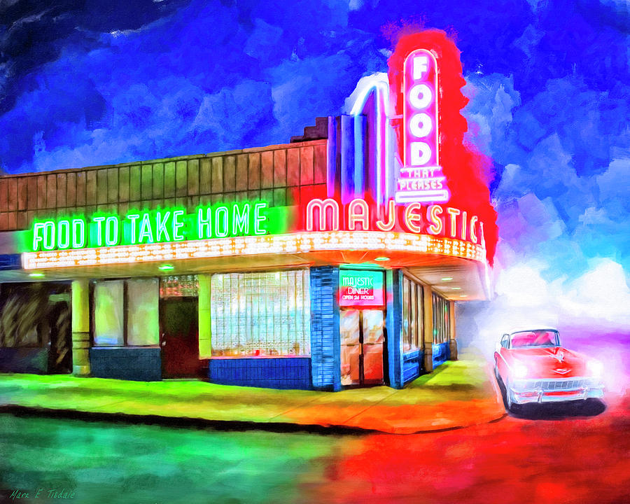 Atlanta Nights - The Majestic Diner Mixed Media by Mark Tisdale