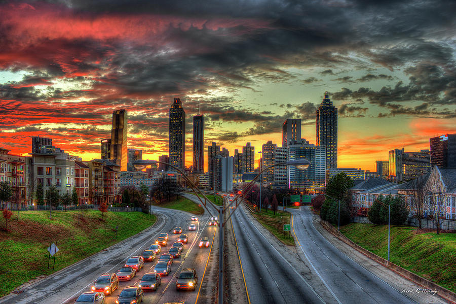 Atlanta Nite Lights Atlanta Downtown Cityscape Art Photograph by Reid ...