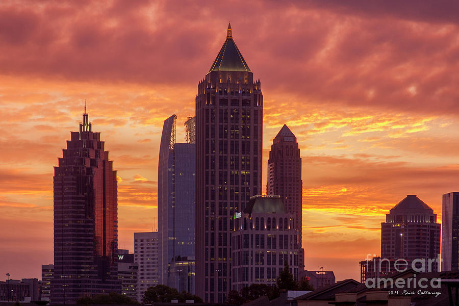 Atlanta Rises Midtown Atlanta Sunrise Art Photograph by Reid Callaway