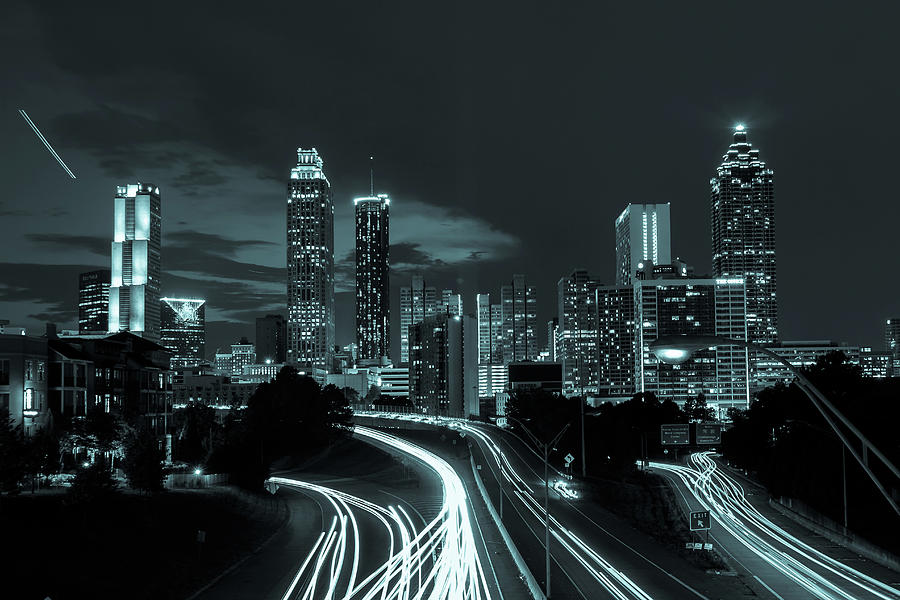 Atlanta Skyline at Night Photograph by Eileen Morrow