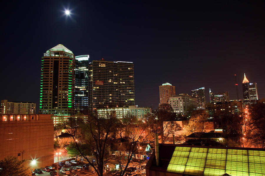 Atlanta Skyline At Night Photograph
