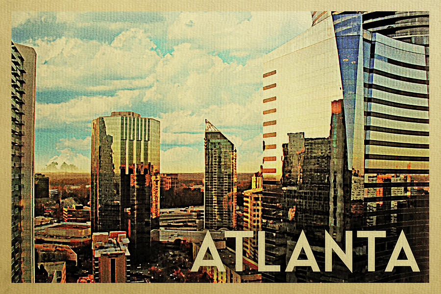 Atlanta Vintage Travel Poster Digital Art by Flo Karp - Fine Art America