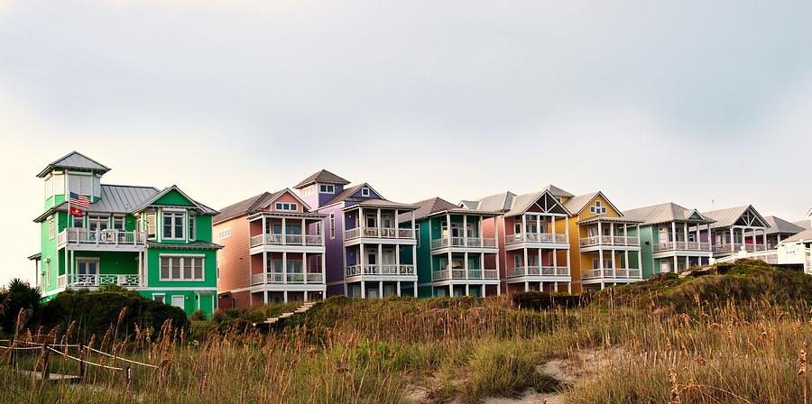 Beach Photograph - Atlantic Beach NC   Beach Houses by Jerry Frishman