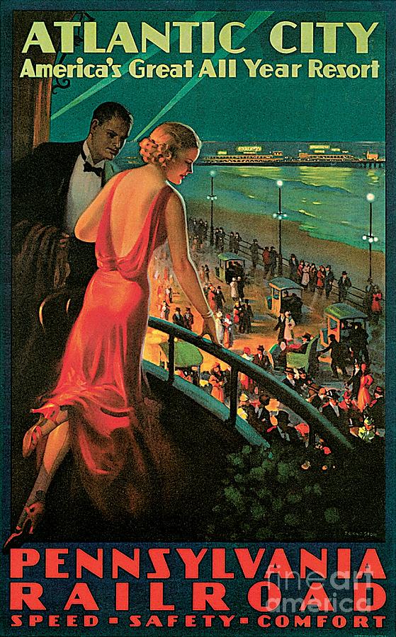 Atlantic City 1935 railroad travel Digital Art by Heidi De Leeuw