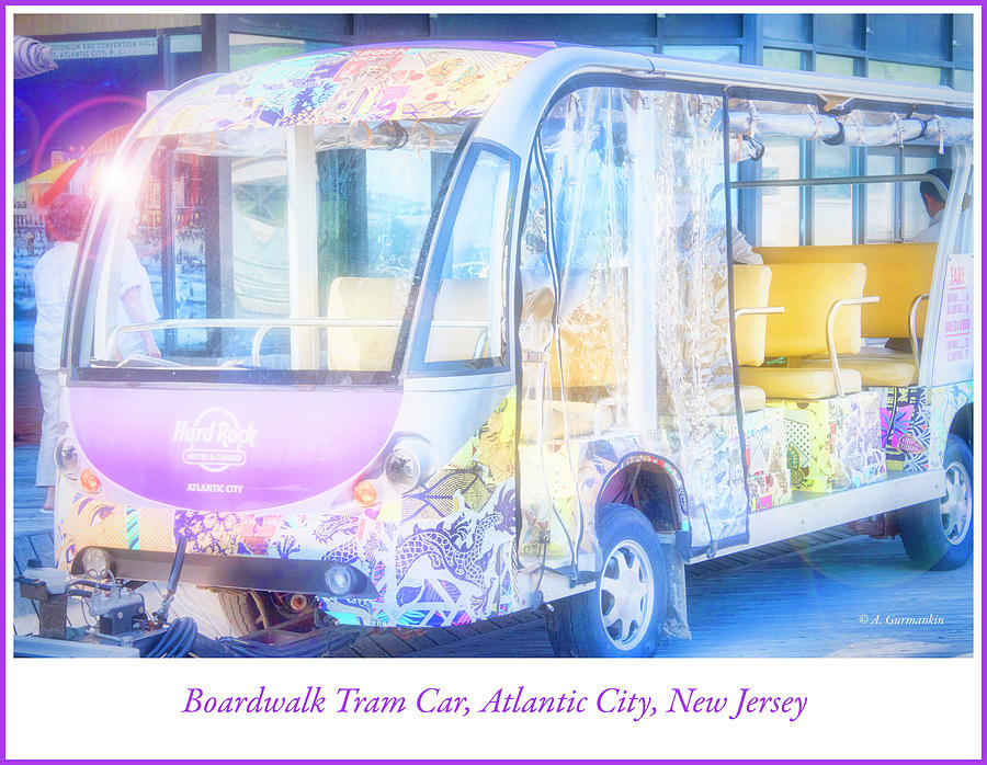 Atlantic City, New Jersey, Boardwalk Tramcar Digital Art by A Macarthur Gurmankin