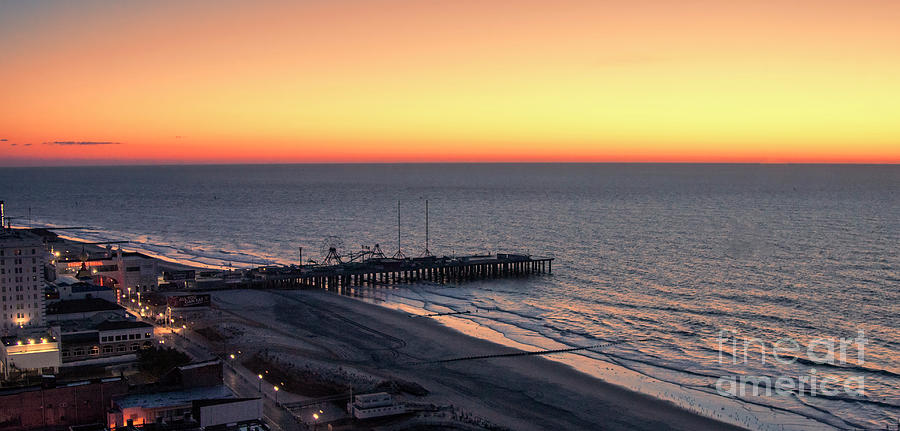 Atlantic City pier Ocean Sunset  Photograph by Chuck Kuhn