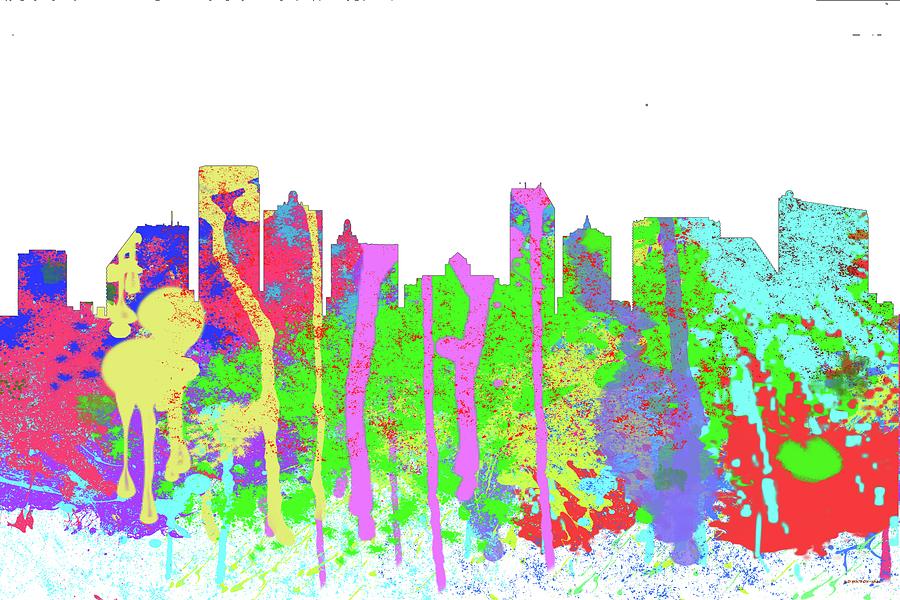 Atlantic City Skyline NJ-Splish  Digital Art by Marlene Watson