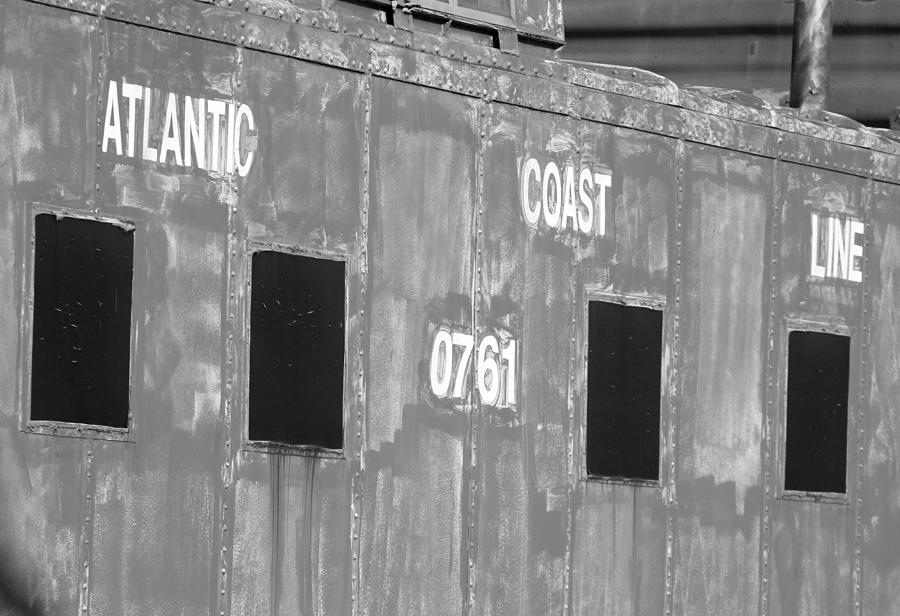 Atlantic Coast Line Caboose 0761 Bw Photograph