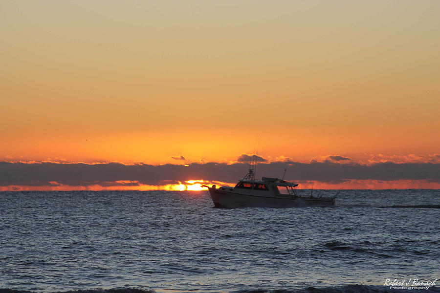 Atlantic Ocean Fishing at Sunrise Photograph by Robert Banach